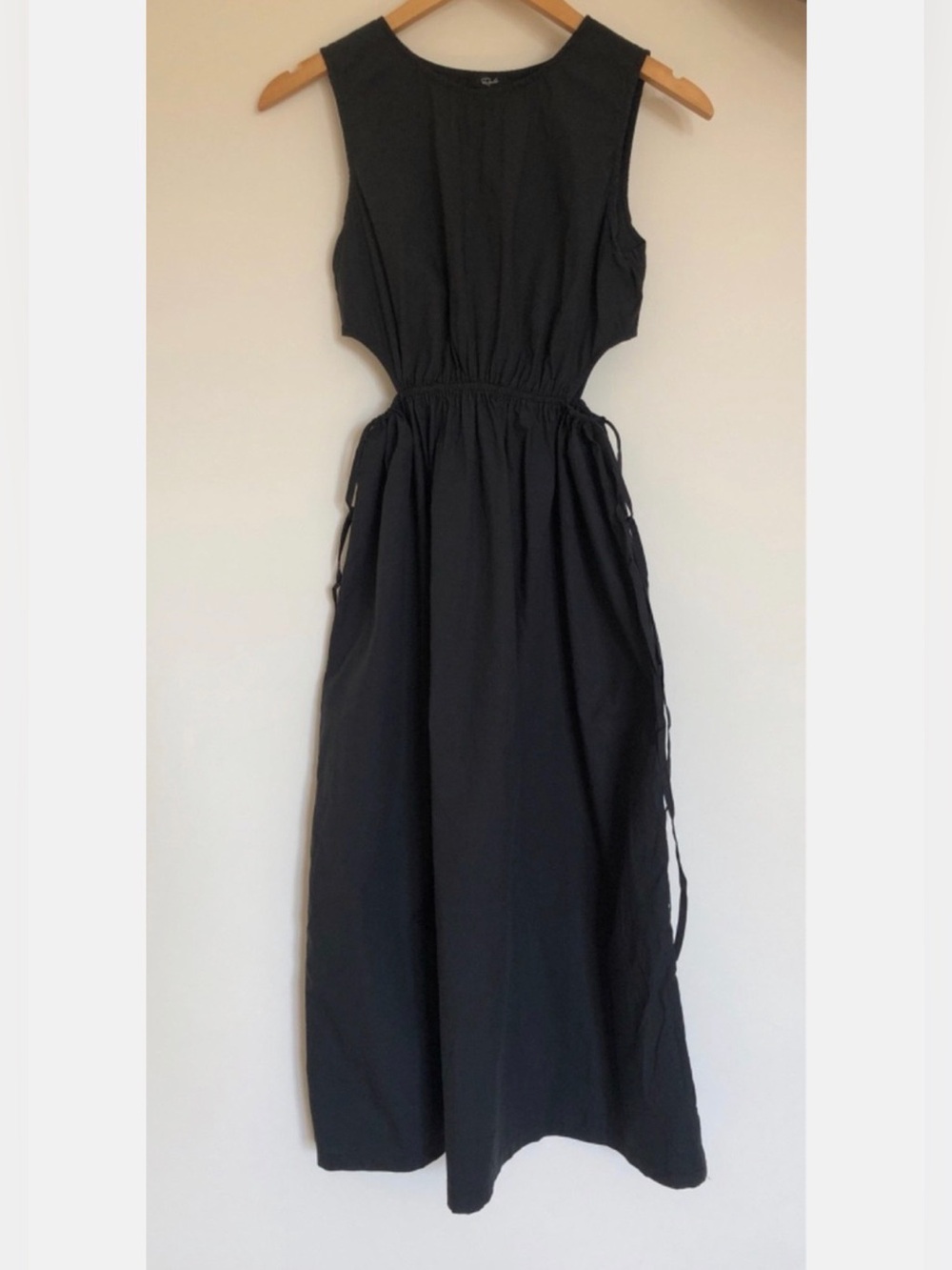 Rails Yvette black cotton midi dress with cutouts XS